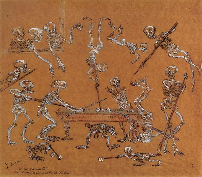James Ensor Skeletons Playing Billiards china oil painting image